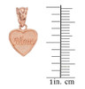 3pc Rose Gold 'Mom' 'Big Sis' 'Little Sis' Dual CZ Birthstone Heart Charm Set