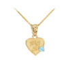 Gold 'Big Sis' CZ Birthstone Heart Charm Necklace