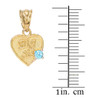 3pc Gold 'Mom' 'Big Sis' 'Little Sis' Dual Birthstone CZ Heart Necklace Set