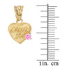 3pc Gold 'Mom' 'Big Sis' 'Little Sis' Dual Birthstone CZ Heart Necklace Set