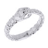 Sterling Silver Unisex Ouroboros Snake Thumb Ring (7 mm Head)