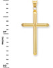 Polished Gold Tube Cross Pendant