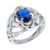 Sterling Silver Celtic Trinity Knot Kyanite Gemstone Ring