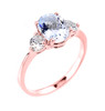 Rose Gold Aquamarine Gemstone Ring