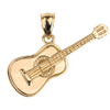Gold Acoustic Guitar Pendant Necklace