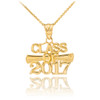 Gold 'CLASS OF 2017' Graduation Charm Pendant Necklace