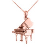 Rose Gold Grand Piano Pendant Necklace