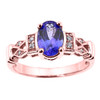 Rose Gold Tanzanite and Diamond Engagement Proposal Ring