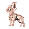 Rose Gold Boxer Dog Pendant Necklace