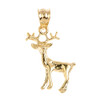 Polished Gold Deer Charm Pendant Necklace