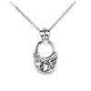 Sterling Silver Heart Lock Charm Pendant Necklace