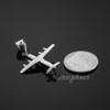 White Gold 3D Airplane Pendant Necklace