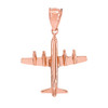 Rose Gold 3D Airplane Pendant Necklace