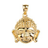 Yellow Gold Buddha Head Pendant Necklace