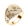 Solid Yellow Gold Masonic Men's Ring Scottish Rite