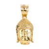 Buddha Head Pendant Necklace in Yellow Gold