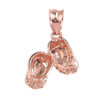 Rose Gold Baby Girl Shoes Charm Pendant Necklace