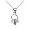 White Gold Baby Pacifier Charm Pendant Necklace