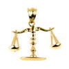 Yellow Gold 3D Scales of Justice Charm Pendant