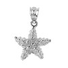White Gold Sea Star Charm Pendant Necklace