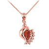 Solid Rose Gold Sea Shell Charm Necklace