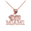 Rose Gold MIAMI Dice Pendant Necklace