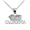White Gold CALIFORNIA Dice Pendant Necklace