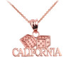 Rose Gold CALIFORNIA Dice Pendant Necklace