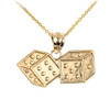 Yellow Gold Dice Pendant Necklace