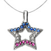 Sterling Silver American Star Pendant Necklace