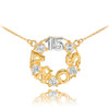 14K Two Tone Gold 15 Años CZ Necklace