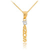 14K Two Tone Gold 15 Años Pendant Necklace