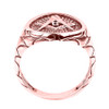 Solid Rose Gold Nugget Band Masonic Men's Ring