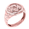 Rose Gold Star of David Men's Ring