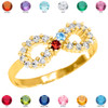 Gold Infinity CZ Birthstone Ring