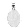Sterling Silver Lebanese Cedar Tree Engravable Oval Pendant Necklace