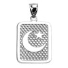 Sterling Silver Crescent Moon Engravable Pendant Necklace