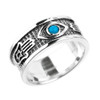 Sterling Silver Hamsa, Star of David, Evil Eye with Turquoise Unisex Band