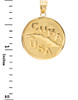 Solid Gold CUBA-USA Medallion Pendant Necklace