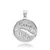 Sterling Silver CUBA-USA Medallion Pendant Necklace