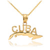 Yellow Gold CUBA  Pendant Necklace