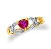 Gold Baby Heart Ruby Ring