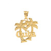 Gold Cuba Palm Tree Pendant Necklace