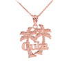 Rose Gold Cuba Palm Tree Pendant Necklace