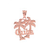 Rose Gold Cuba Palm Tree Pendant Necklace