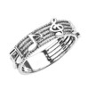 White Gold Treble Clef with Musical Notes Band Ring 6 MM
