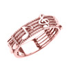 Rose Gold Treble Clef with Musical Notes Band Ring 6 MM