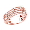 Rose Gold Treble Clef with Musical Notes Wavy Band Ring 7.5 MM