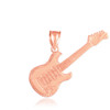 Rose Gold Electric Guitar Pendant Necklace