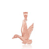 Flying Duck Rose Gold Pendant Necklace